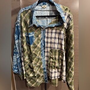 Stunning Plaid and Patchwork Shirt by POL